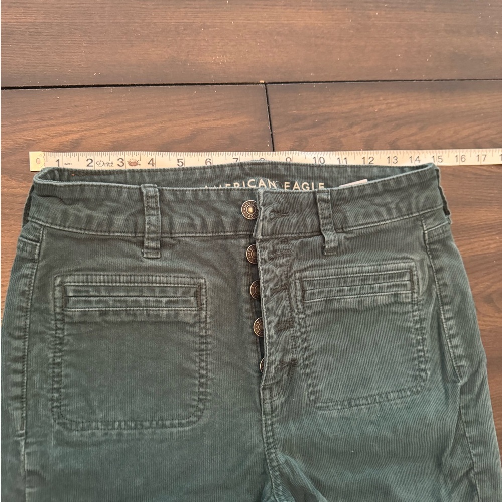 American Eagle Outfitters Olive Flare Pants - Picture 4 of 9